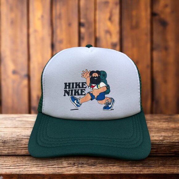 Nike Hiking Mens Trucker Hat Green Just Do It Fishing Hunting Shoes Cap - Picture 1 of 4
